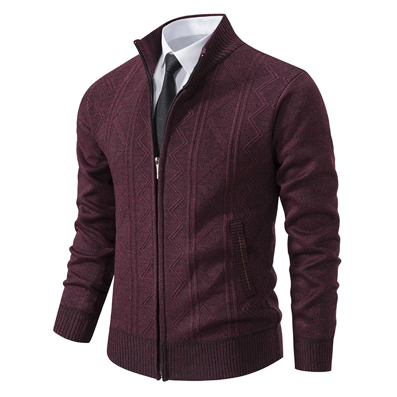 Men's Stylish Winter Cardigan, Zippered Design
