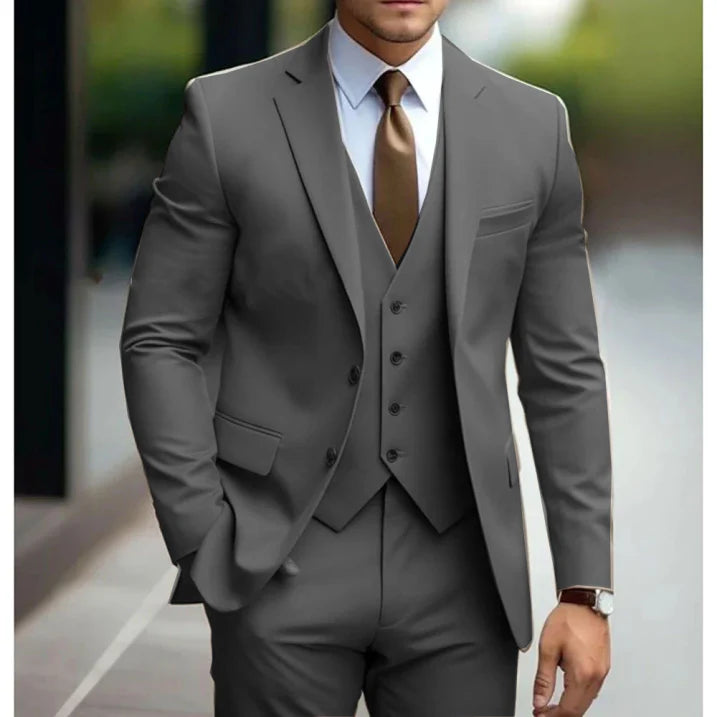 Dark Green 3-Piece Men's Suit, Single-Breasted