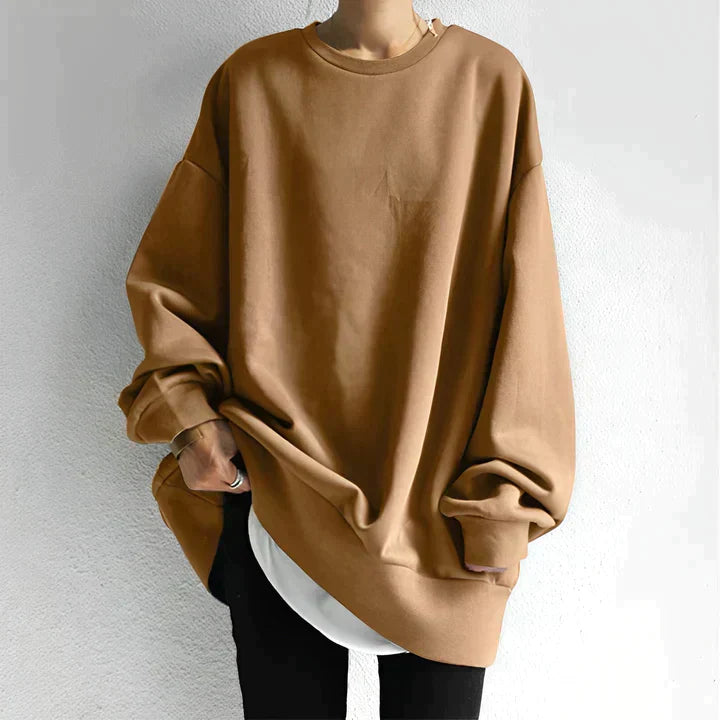 Oversized Women's Round Neck Sweatshirt | Long Sleeve