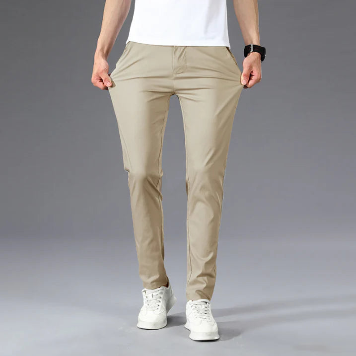 Stretchable Men's Trousers, Straight Cut