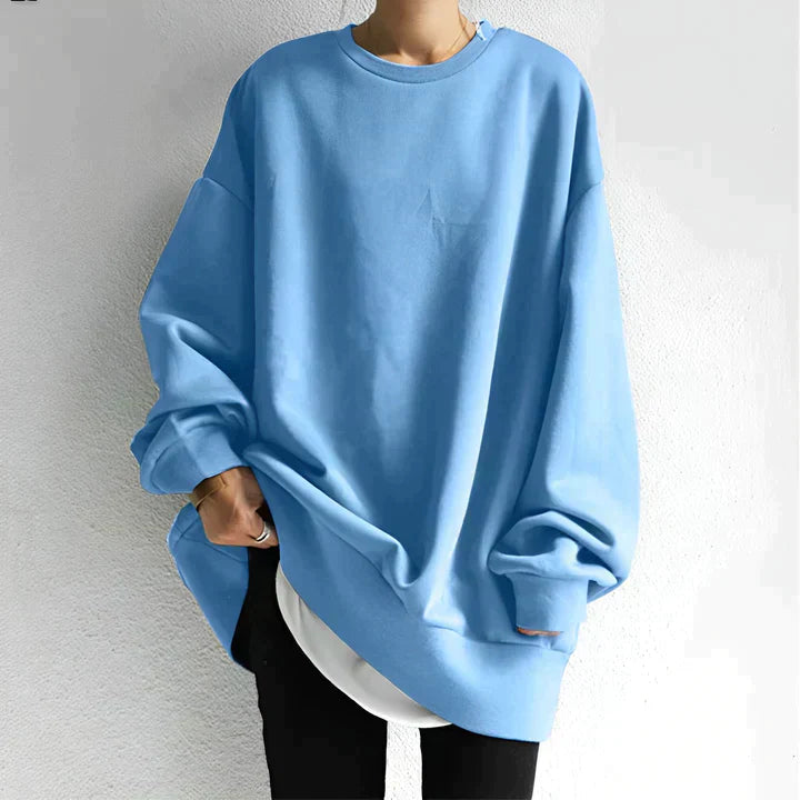 Oversized Women's Round Neck Sweatshirt | Long Sleeve