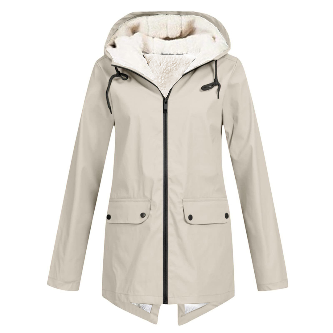 Manteau de Trench d'Hiver Imperméable pour Femme, avec Capuche