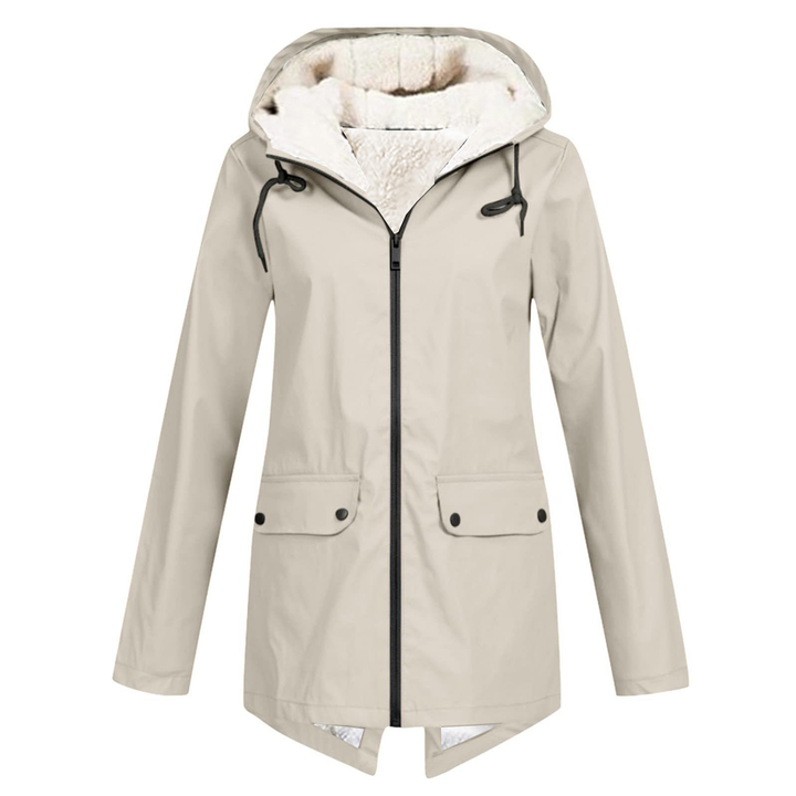 Manteau de Trench d'Hiver Imperméable pour Femme, avec Capuche