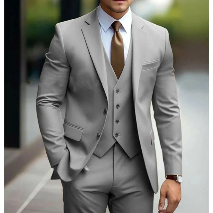 Dark Green 3-Piece Men's Suit, Single-Breasted