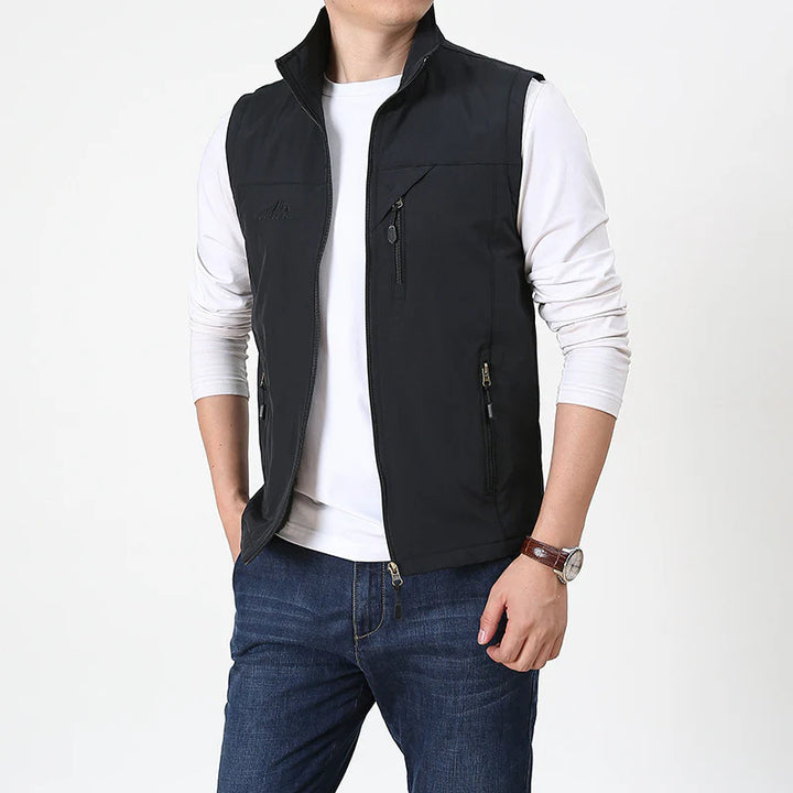 Men’s Stylish Vest, Stand-Up Collar