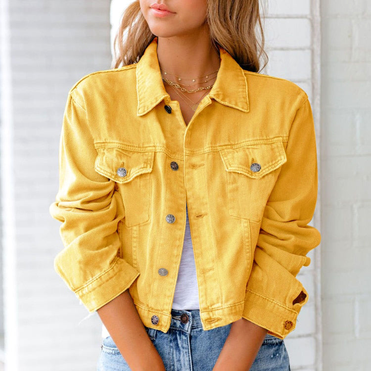 Cropped Women's Denim Jacket, Casual and Stylish