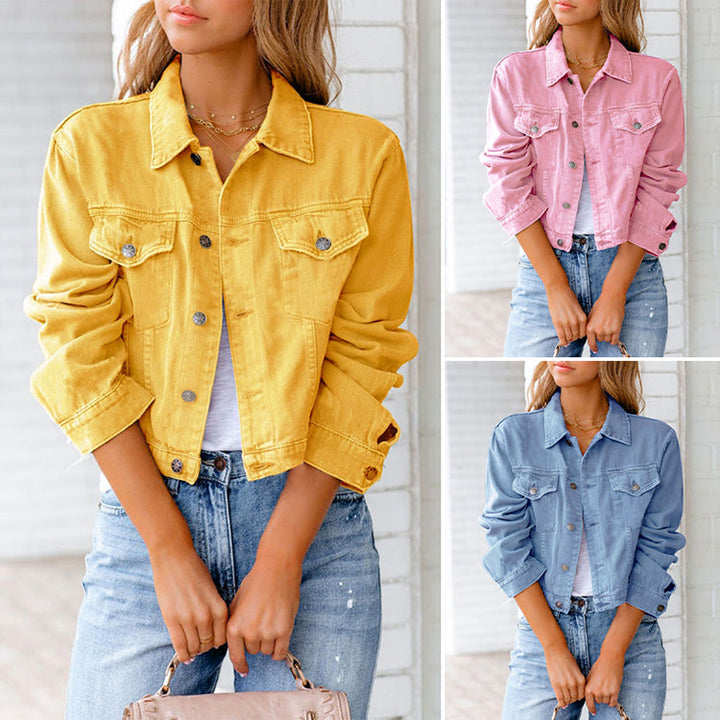 Cropped Women's Denim Jacket, Casual and Stylish