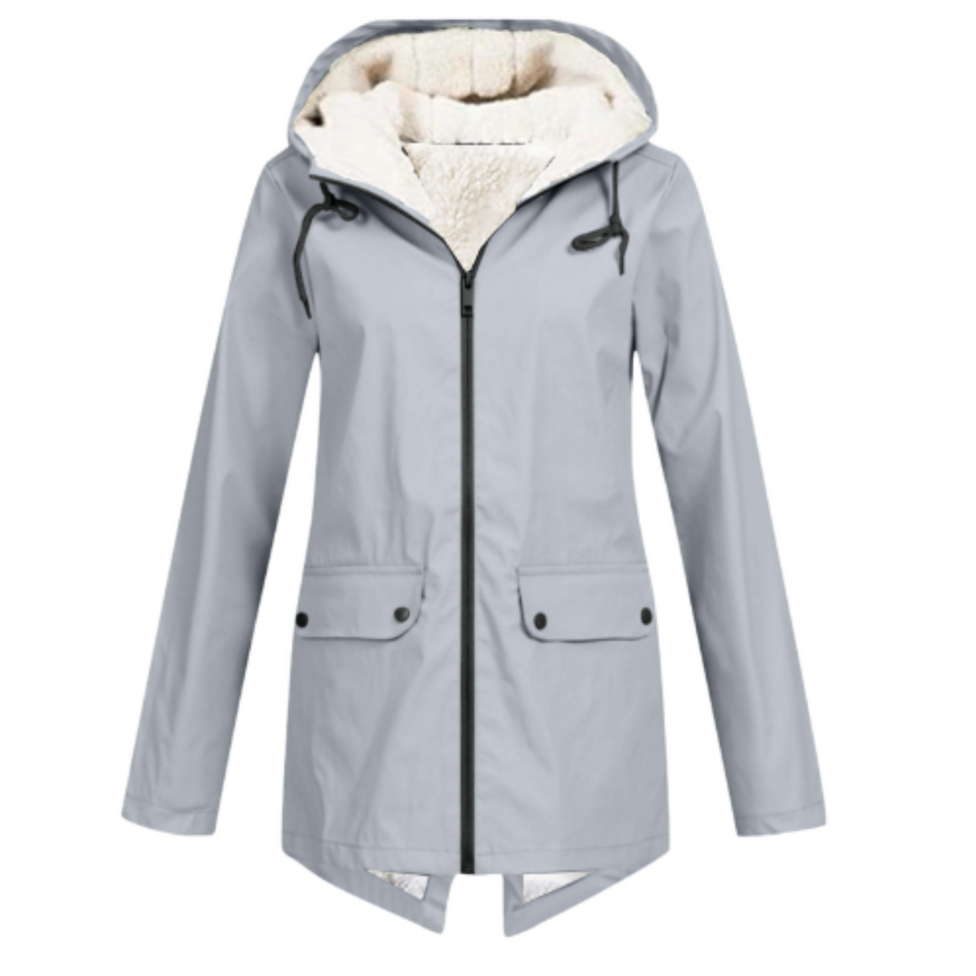 Manteau de Trench d'Hiver Imperméable pour Femme, avec Capuche