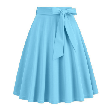 Women's Chic High-Waisted A-Line Midi Skirt, Stylish Side Bow