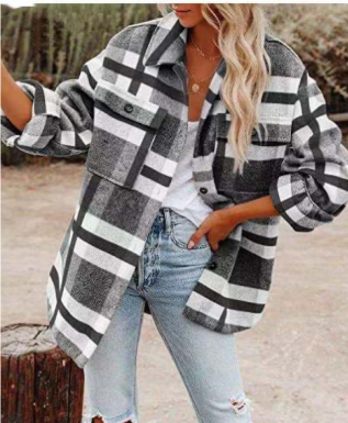 Classic Plus Size Women's Plaid Jacket | Timeless Design