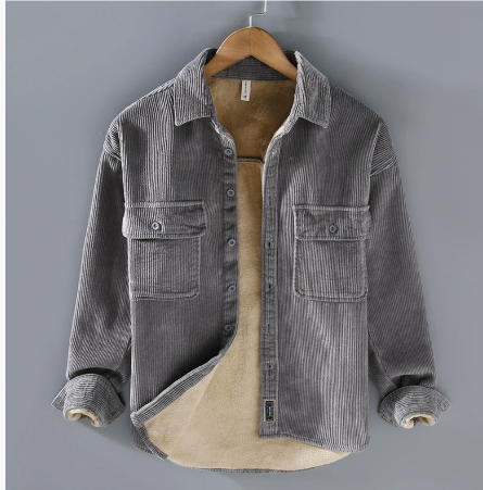 Veste en Cordouroy Confortable pour Homme, Manches Longues