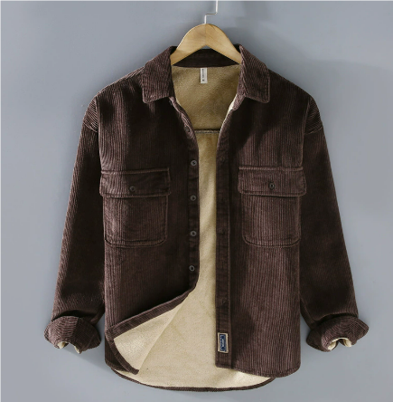 Veste en Cordouroy Confortable pour Homme, Manches Longues