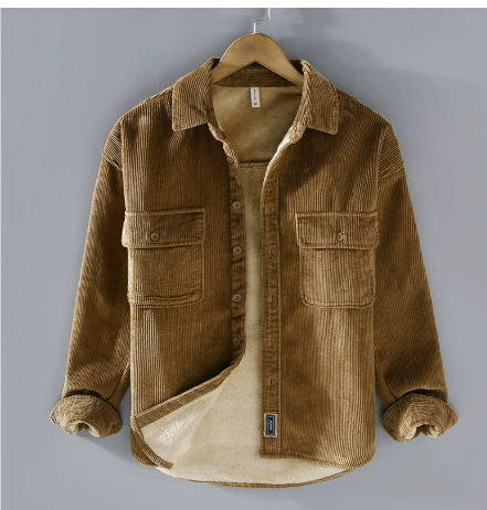 Veste en Cordouroy Confortable pour Homme, Manches Longues