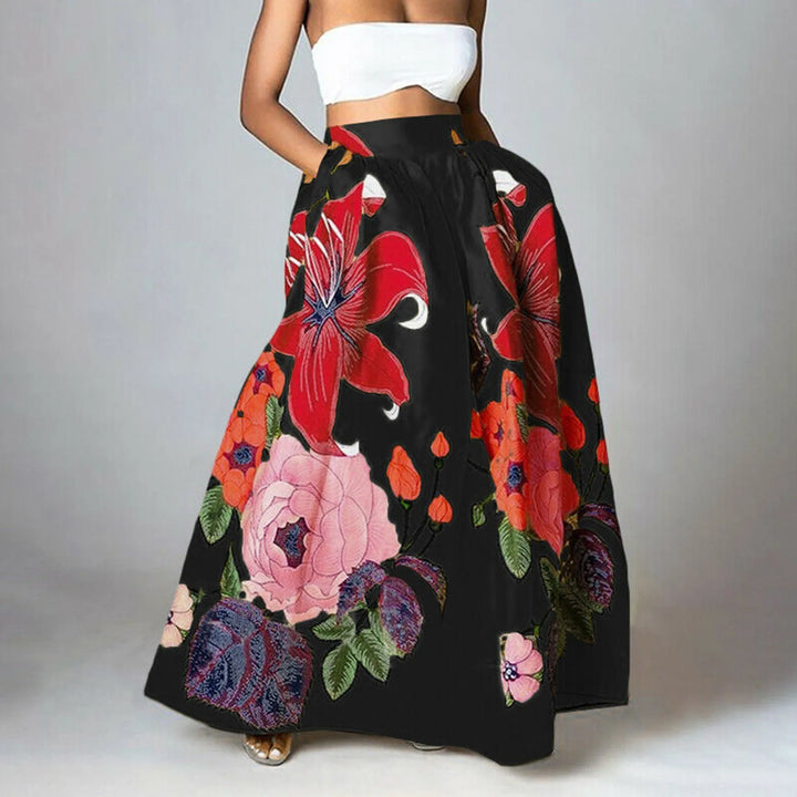 Women's Chic Floral Maxi Skirt | High-Waisted