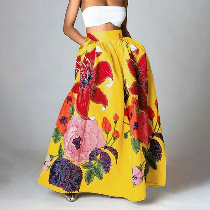 Women's Chic Floral Maxi Skirt | High-Waisted