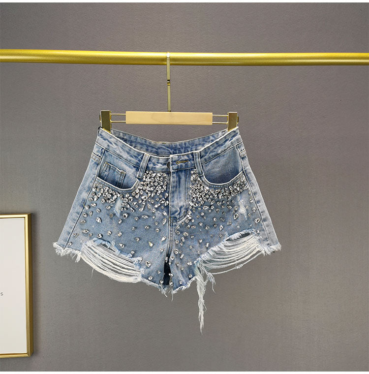 Ripped Wide-Leg Denim Shorts Cairns Closet