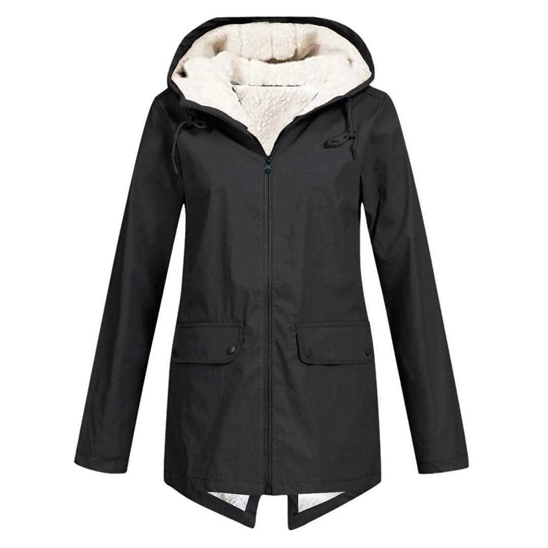 Manteau de Trench d'Hiver Imperméable pour Femme, avec Capuche