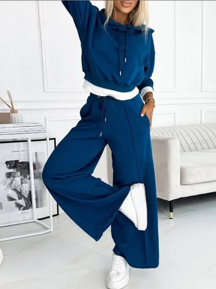 Women’s Classic Hoodie and Wide-Leg Pants Set | Stylish