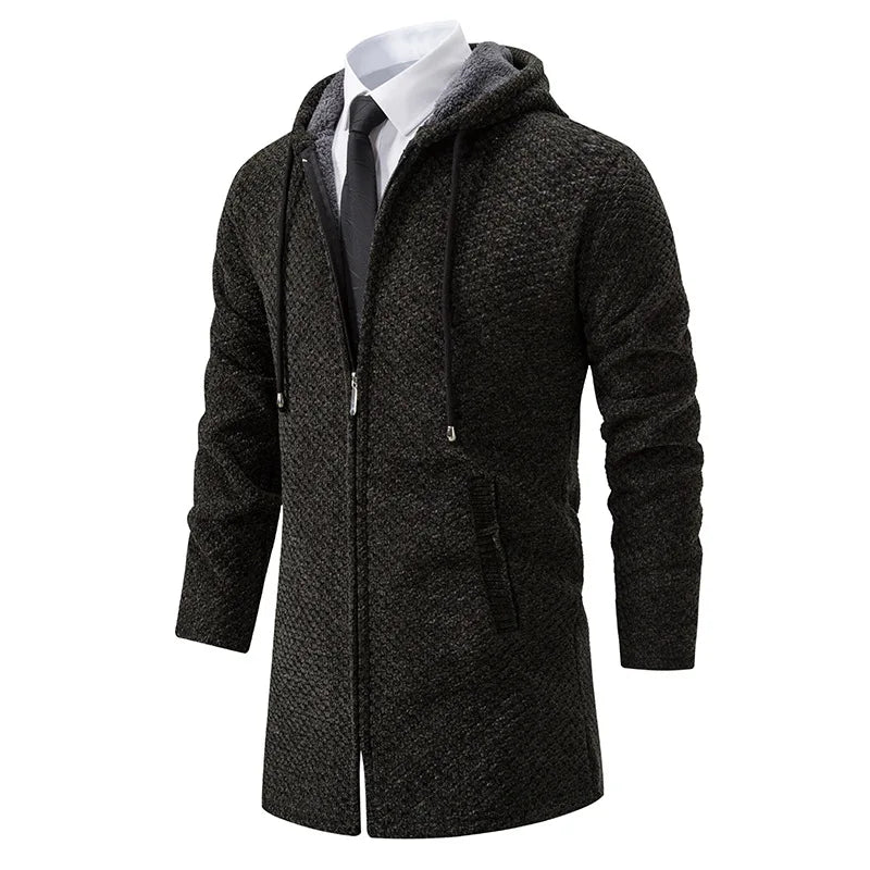 Ivan | Men's Mid-Length Wool Hooded Jacket Cairns Closet