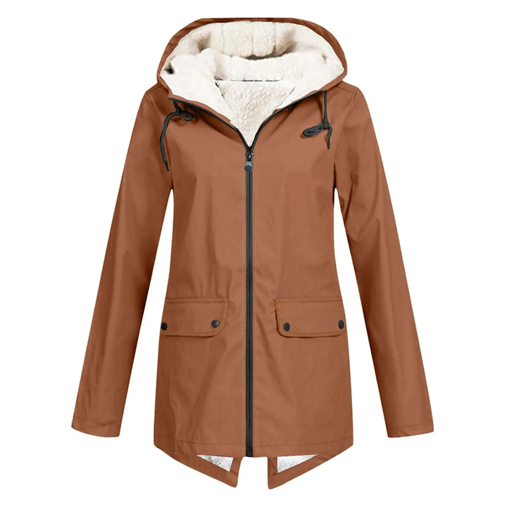 Manteau de Trench d'Hiver Imperméable pour Femme, avec Capuche