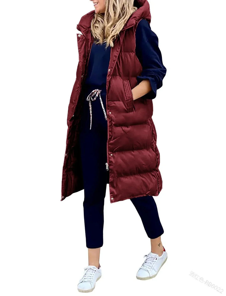 Women Coat Solid Color Hooded  Jacket Vest Cairns Closet