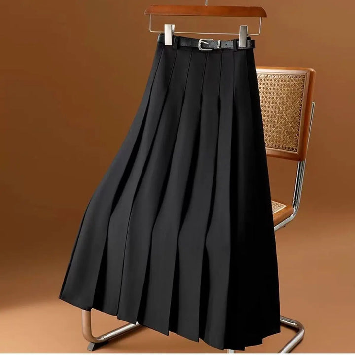 Women’s Pleated Midi Skirt | With Belt
