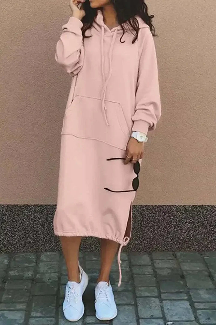 Women Dresses Autumn Pocket Hooded Casual Streetwear Dress Cairns Closet