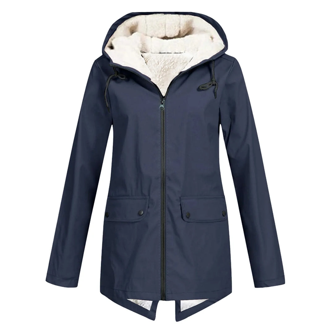Manteau de Trench d'Hiver Imperméable pour Femme, avec Capuche