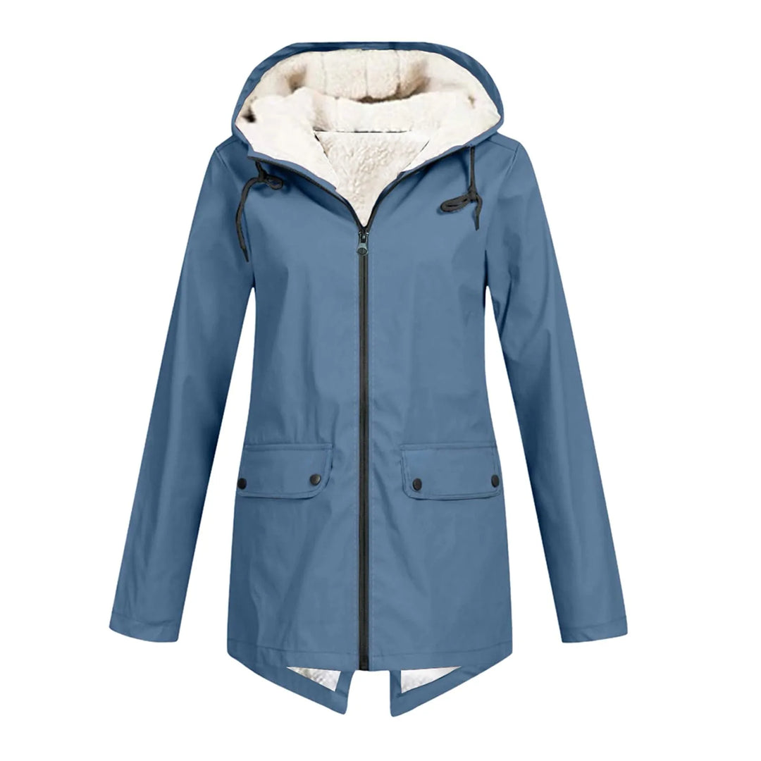 Manteau de Trench d'Hiver Imperméable pour Femme, avec Capuche