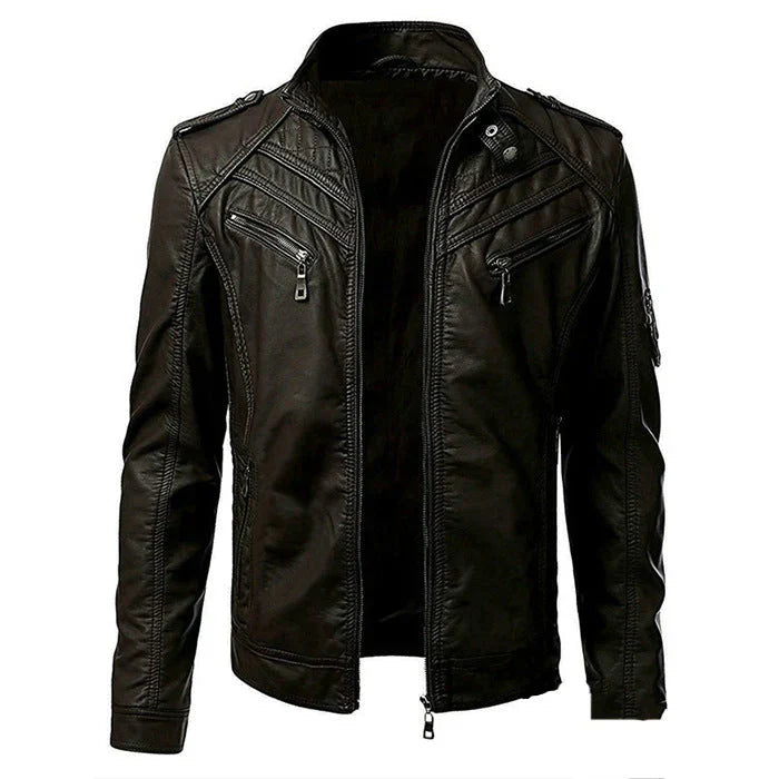 Veste motard tendance pour homme, à plusieurs poches