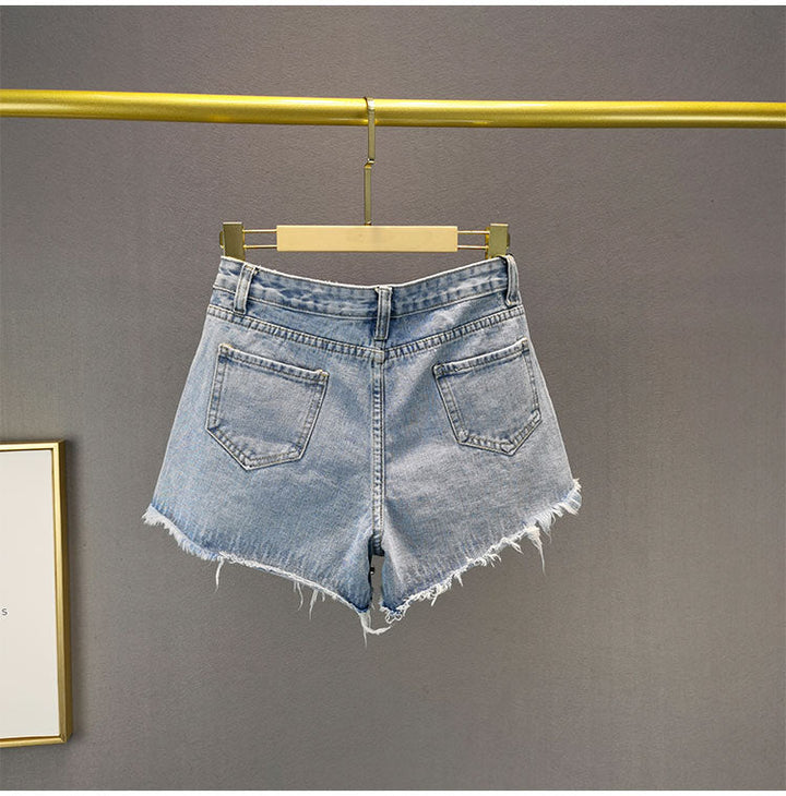 Ripped Wide-Leg Denim Shorts Cairns Closet