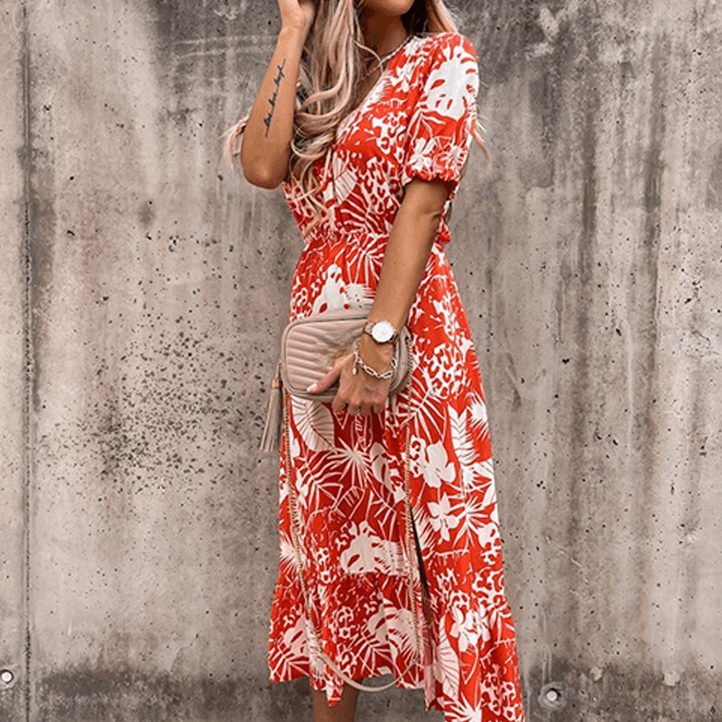 Mary - Floral print skirt with slit