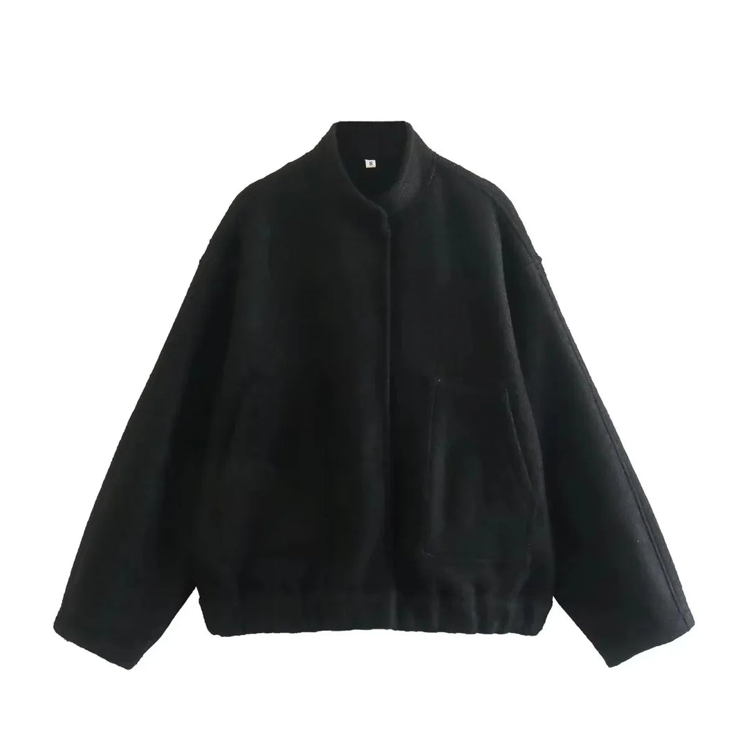 Chic Single Breasted Button Bomber Jacket Cairns Closet