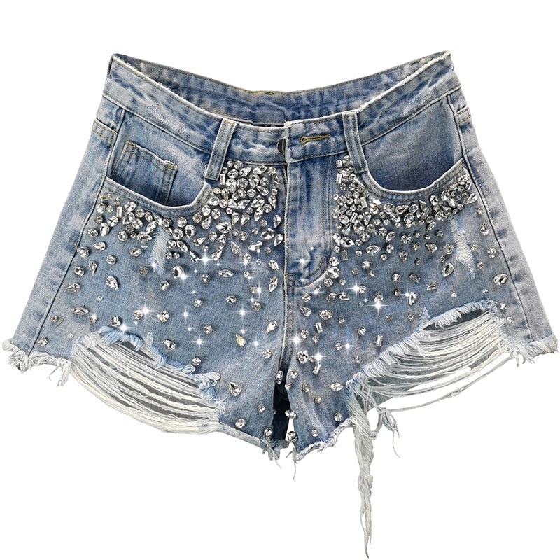 Ripped Wide-Leg Denim Shorts Cairns Closet