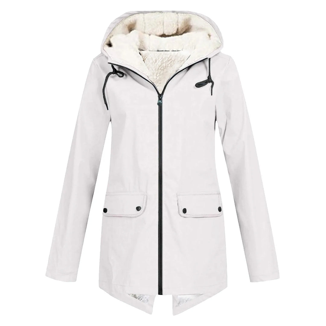 Manteau de Trench d'Hiver Imperméable pour Femme, avec Capuche