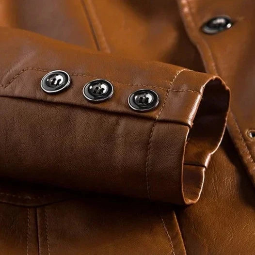 Achille™ - Leather Jacket with Two Buttons