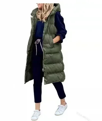 Women Coat Solid Color Hooded  Jacket Vest Cairns Closet