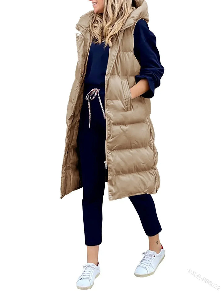 Women Coat Solid Color Hooded  Jacket Vest Cairns Closet