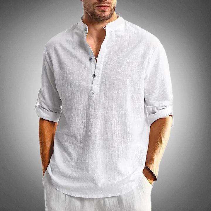 REMY-SINCLAIR CLASSIC LINEN HENLEY Cairns Closet