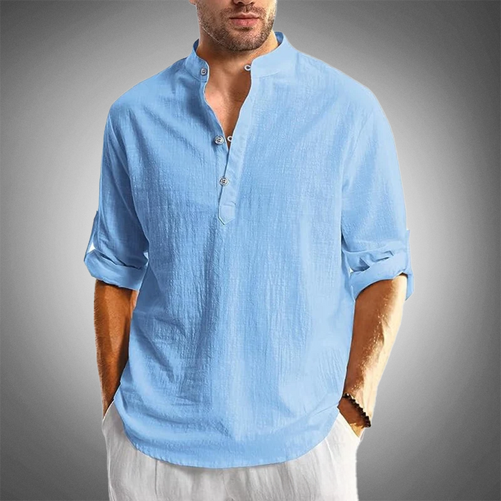 REMY-SINCLAIR CLASSIC LINEN HENLEY Cairns Closet