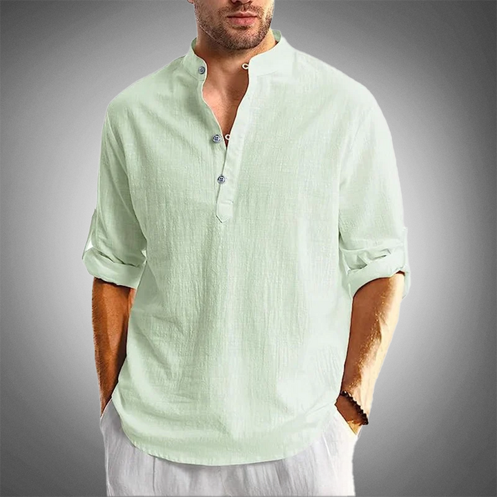 REMY-SINCLAIR CLASSIC LINEN HENLEY Cairns Closet