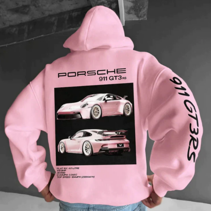 Warm Printed Hoodie, Plus Size