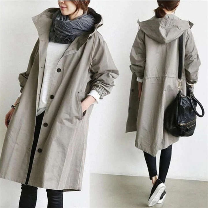 Manteau-pluie long imperméable pour femme | Prêt pour l'hiver