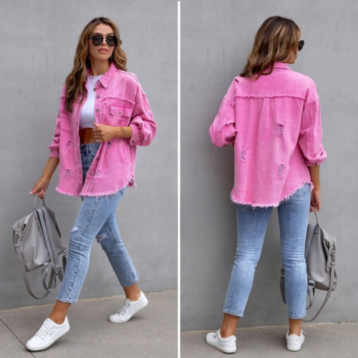 Revive™ Distressed Denim Jacket Cairns Closet