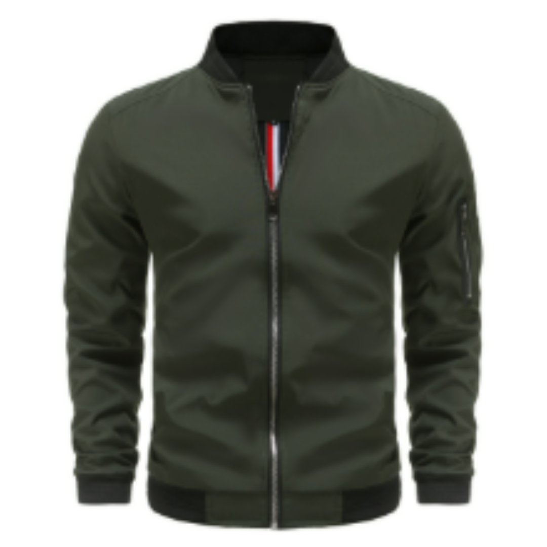 Veste bomber classique à fermeture éclair pour homme, élégante