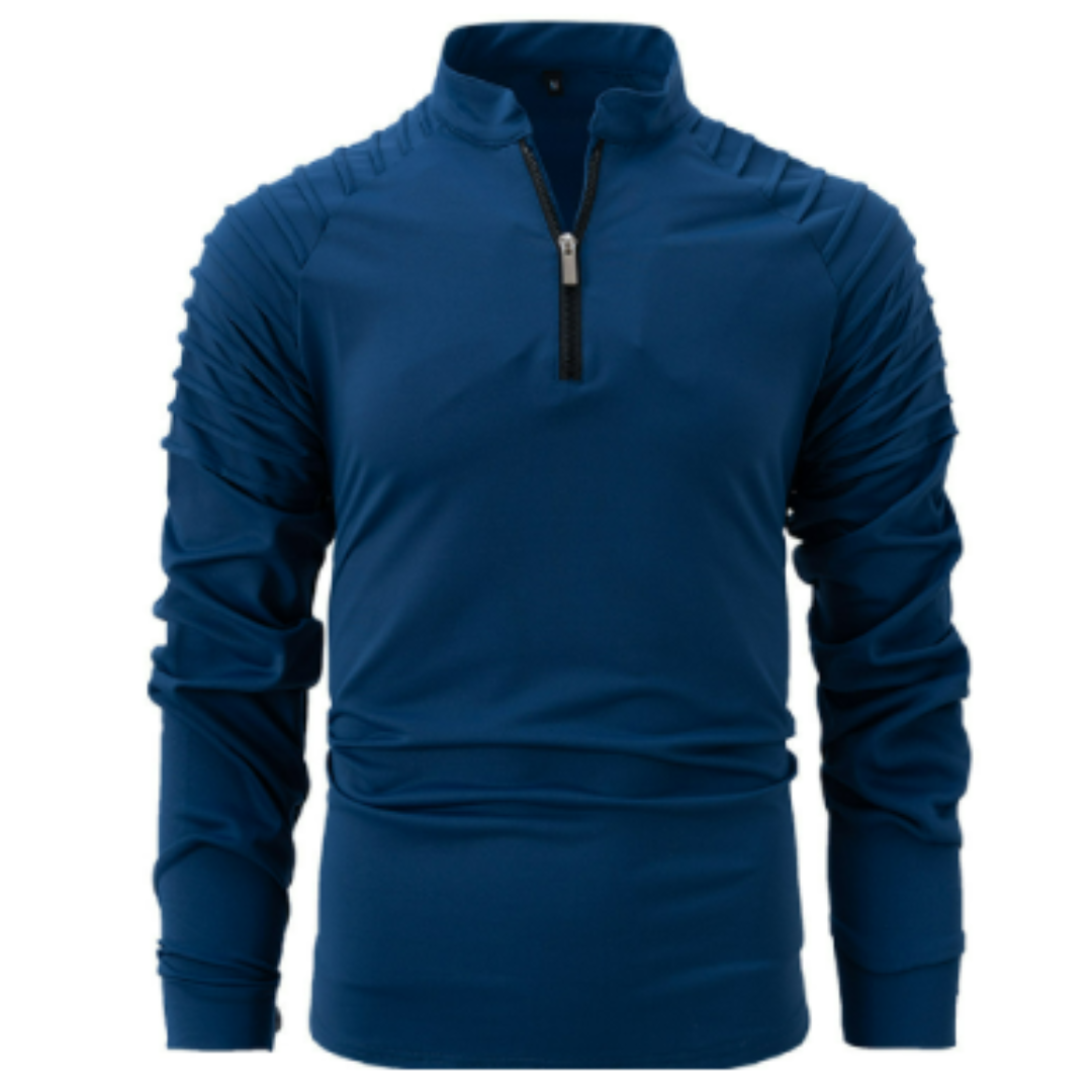 Men’s Warm Long-Sleeve Pullover, Half-Zip