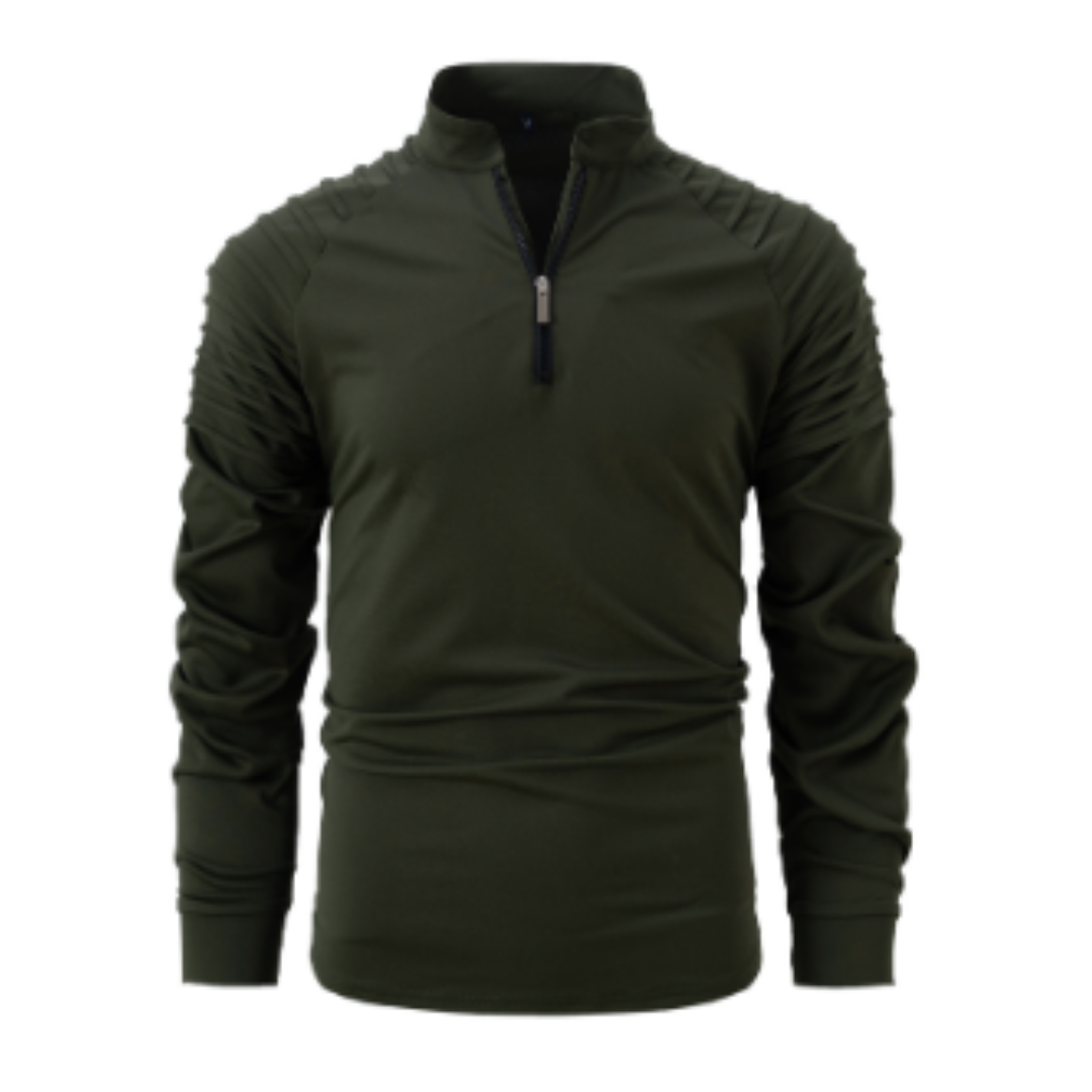 Men’s Warm Long-Sleeve Pullover, Half-Zip