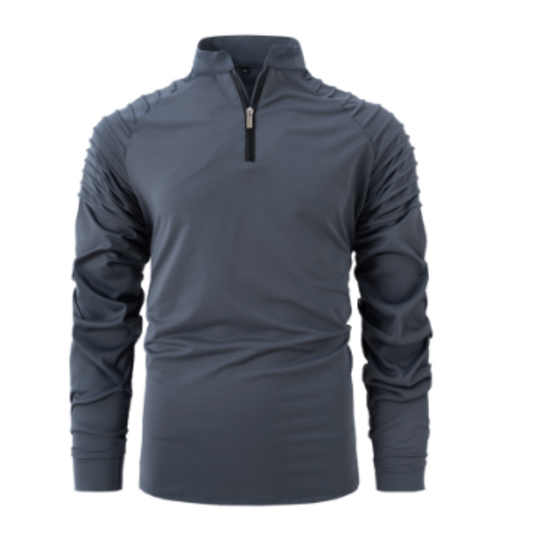 Men’s Warm Long-Sleeve Pullover, Half-Zip