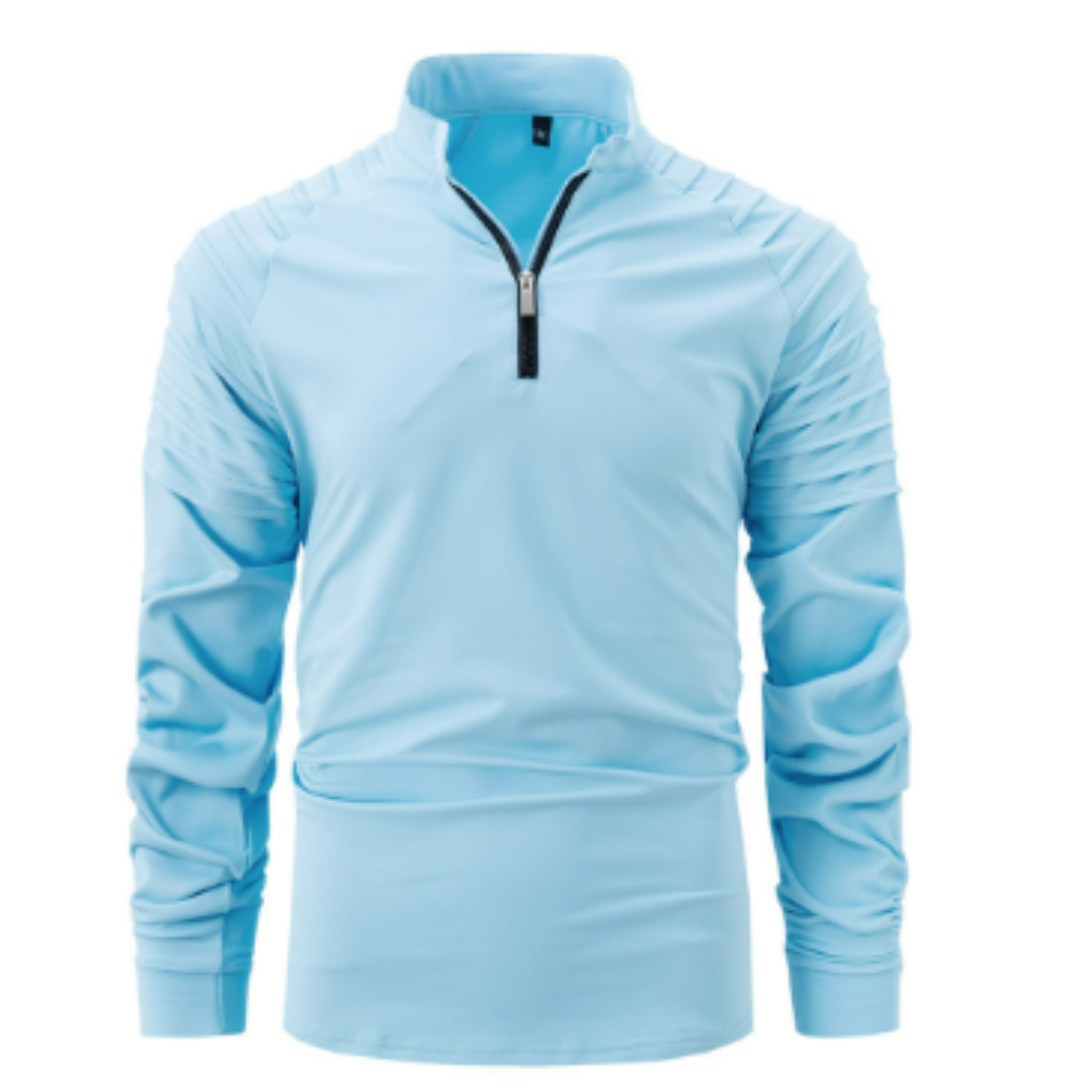 Men’s Warm Long-Sleeve Pullover, Half-Zip