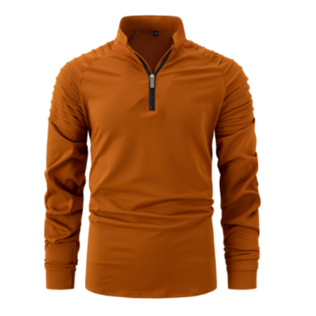 Men’s Warm Long-Sleeve Pullover, Half-Zip